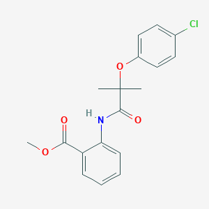 molecular formula C18H18ClNO4 B223579 Methyl 2-{[2-(4-chlorophenoxy)-2-methylpropanoyl]amino}benzoate 
