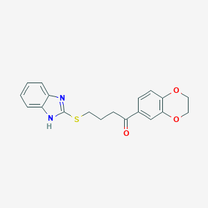 molecular formula C19H18N2O3S B223626 4-(1H-benzimidazol-2-ylsulfanyl)-1-(2,3-dihydro-1,4-benzodioxin-6-yl)butan-1-one 