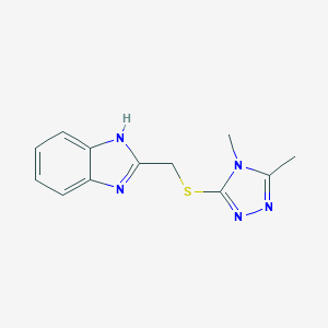 molecular formula C12H13N5S B223627 2-{[(4,5-dimethyl-4H-1,2,4-triazol-3-yl)sulfanyl]methyl}-1H-benzimidazole 