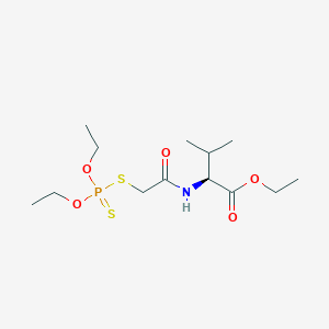 molecular formula C13H26NO5PS2 B022375 N-[[(Diethoxyphosphinothioyl)thio]acetyl]-L-valine ethyl ester CAS No. 19700-58-4