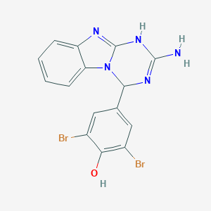 molecular formula C15H11Br2N5O B223819 4-(2-Amino-3,4-dihydro[1,3,5]triazino[1,2-a]benzimidazol-4-yl)-2,6-dibromophenol 