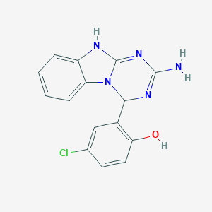 molecular formula C15H12ClN5O B223820 2-(2-amino-4,10-dihydro-[1,3,5]triazino[1,2-a]benzimidazol-4-yl)-4-chlorophenol 
