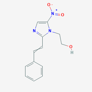 molecular formula C13H13N3O3 B223831 2-[5-Nitro-2-(2-phenylethenyl)-1H-imidazol-1-yl]ethan-1-ol CAS No. 1563-99-1