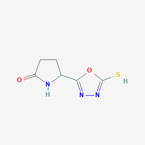 molecular formula C6H7N3O2S B223840 5-(5-sulfanyl-1,3,4-oxadiazol-2-yl)pyrrolidin-2-one 