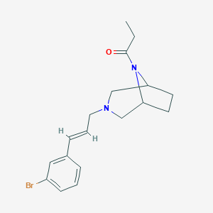 1-[3-[(E)-3-(3-bromophenyl)prop-2-enyl]-3,8-diazabicyclo[3.2.1]octan-8-yl]propan-1-one