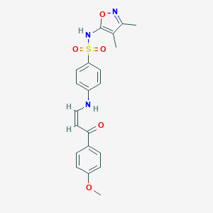 molecular formula C21H21N3O5S B223847 N-(3,4-dimethyl-5-isoxazolyl)-4-{[3-(4-methoxyphenyl)-3-oxo-1-propenyl]amino}benzenesulfonamide 