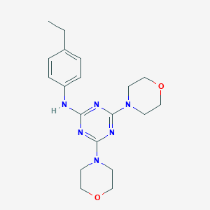 molecular formula C19H26N6O2 B223850 N-(4-ethylphenyl)-4,6-di(4-morpholinyl)-1,3,5-triazin-2-amine 