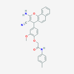 2-[4-(2-amino-3-cyano-4H-benzo[h]chromen-4-yl)-2-methoxyphenoxy]-N-(4-methylphenyl)acetamide
