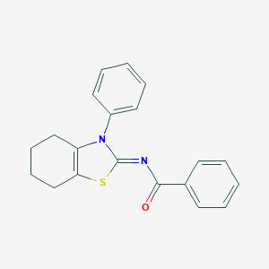 molecular formula C20H18N2OS B022422 N-(3-Phenyl-4,5,6,7-tetrahydro-3H-benzothiazol-2-ylidene)-benzamide CAS No. 102002-71-1
