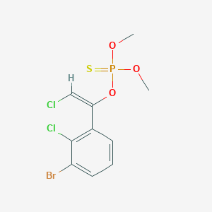 molecular formula C10H10BrCl2O3PS B224466 Phosphorothioic acid, O-(1-(4-bromo-2-chlorophenyl)-2-chlorovinyl) O,O-dimethyl ester CAS No. 1217-97-6
