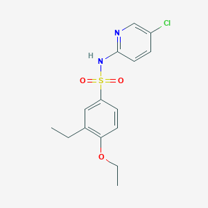 molecular formula C15H17ClN2O3S B224482 N-(5-chloro-2-pyridinyl)-4-ethoxy-3-ethylbenzenesulfonamide 