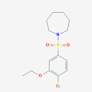 molecular formula C14H20BrNO3S B224534 1-(4-Bromo-3-ethoxybenzenesulfonyl)azepane 