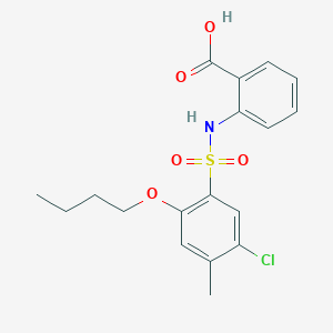molecular formula C18H20ClNO5S B224603 2-{[(2-Butoxy-5-chloro-4-methylphenyl)sulfonyl]amino}benzoic acid 
