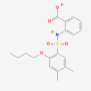 molecular formula C19H23NO5S B224606 2-{[(2-Butoxy-4,5-dimethylphenyl)sulfonyl]amino}benzoic acid 