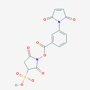 molecular formula C15H10N2O9S B022463 1-[3-(2,5-Dioxopyrrol-1-yl)benzoyl]oxy-2,5-dioxopyrrolidine-3-sulfonic acid CAS No. 103848-62-0