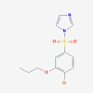 molecular formula C12H13BrN2O3S B224638 1-[(4-bromo-3-propoxyphenyl)sulfonyl]-1H-imidazole 