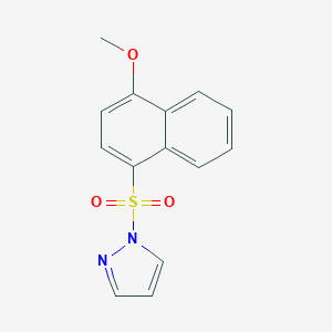 molecular formula C14H12N2O3S B224642 1-[(4-methoxy-1-naphthyl)sulfonyl]-1H-pyrazole 
