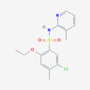 molecular formula C15H17ClN2O3S B224675 5-chloro-2-ethoxy-4-methyl-N-(3-methylpyridin-2-yl)benzenesulfonamide 