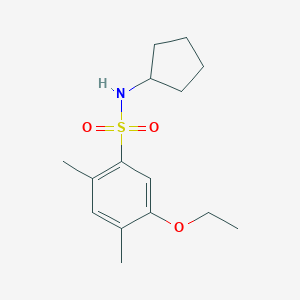 molecular formula C15H23NO3S B224725 N-cyclopentyl-5-ethoxy-2,4-dimethylbenzenesulfonamide 