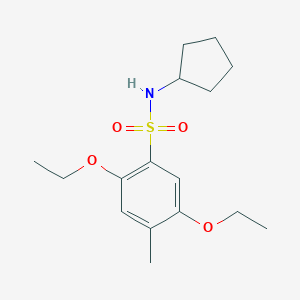 molecular formula C16H25NO4S B224727 N-cyclopentyl-2,5-diethoxy-4-methylbenzenesulfonamide 