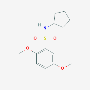 molecular formula C14H21NO4S B224728 N-cyclopentyl-2,5-dimethoxy-4-methylbenzenesulfonamide 