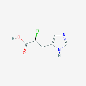 molecular formula C6H7ClN2O2 B022480 (S)-(-)-2-Chloro-3-[4(5)-imidazolyl]propionic Acid CAS No. 17561-26-1
