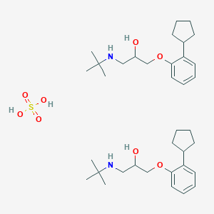 2-Propanol, 1-(2-cyclopentylphenoxy)-3-((1,1-dimethylethyl)amino)-, sulfate (2:1)
