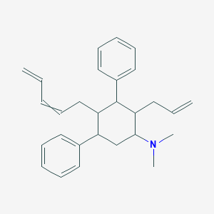 molecular formula C10H14N6O3 B224890 2-Allyl-N,N-dimethyl-4-(2,4-pentadien-1-yl)-3,5-diphenylcyclohexan-1-amine CAS No. 14028-83-2