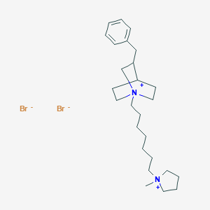 molecular formula C26H44Br2N2 B022508 3-Benzyl-1-(7-(1-methylpyrrolidinio)heptyl)quinuclidinium, dibromide CAS No. 19748-68-6