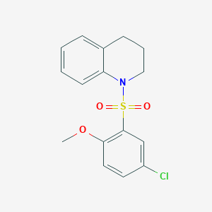 molecular formula C16H16ClNO3S B225119 4-chloro-2-(3,4-dihydro-1(2H)-quinolinylsulfonyl)phenyl methyl ether 