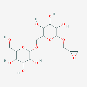 molecular formula C15H26O12 B022536 2-(Hydroxymethyl)-6-[[3,4,5-trihydroxy-6-(oxiran-2-ylmethoxy)oxan-2-yl]methoxy]oxane-3,4,5-triol CAS No. 101628-44-8