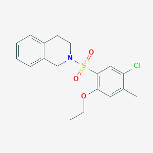 molecular formula C18H20ClNO3S B225368 4-chloro-2-(3,4-dihydro-2(1H)-isoquinolinylsulfonyl)-5-methylphenyl ethyl ether 