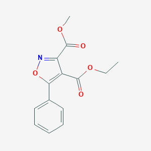 molecular formula C14H13NO5 B022539 3,4-Isoxazoledicarboxylicacid,5-phenyl-,4-ethyl3-methylester(9CI) CAS No. 104149-66-8