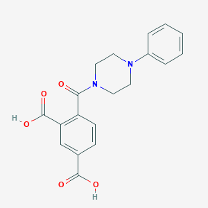 molecular formula C19H18N2O5 B225760 4-[(4-Phenyl-1-piperazinyl)carbonyl]isophthalic acid 