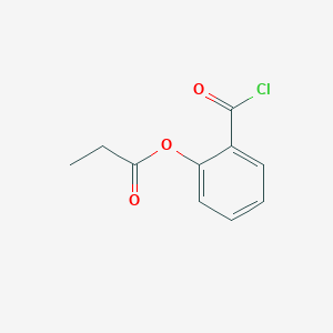 molecular formula C10H9ClO3 B022614 Benzoyl chloride, 2-(1-oxopropoxy)- CAS No. 104989-01-7
