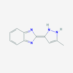 molecular formula C11H10N4 B022634 1H-Benzimidazole, 2-(5-methyl-1H-pyrazol-3-yl)- CAS No. 109073-55-4