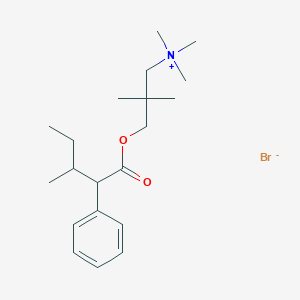 molecular formula C20H34BrNO2 B022640 1-Propanaminium, 2,2-dimethyl-3-((3-methyl-2-phenylvaleryl)oxy)-N,N,N-trimethyl-, bromide CAS No. 101699-48-3