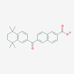 molecular formula C26H26O3 B022650 6-(5,5,8,8-Tetramethyl-6,7-dihydronaphthalene-2-carbonyl)naphthalene-2-carboxylic acid CAS No. 110952-26-6