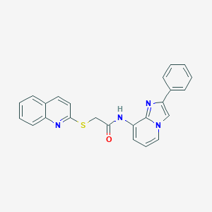 N-(2-phenylimidazo[1,2-a]pyridin-8-yl)-2-(2-quinolinylsulfanyl)acetamide