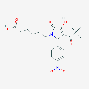 6-[3-(2,2-dimethylpropanoyl)-4-hydroxy-2-(4-nitrophenyl)-5-oxo-2,5-dihydro-1H-pyrrol-1-yl]hexanoic acid