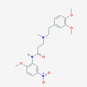 molecular formula C21H27N3O6 B226811 3-[[2-(3,4-dimethoxyphenyl)ethyl](methyl)amino]-N-(2-methoxy-5-nitrophenyl)propanamide 