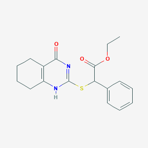 molecular formula C18H20N2O3S B226819 ethyl 2-[(4-oxo-5,6,7,8-tetrahydro-1H-quinazolin-2-yl)sulfanyl]-2-phenylacetate 
