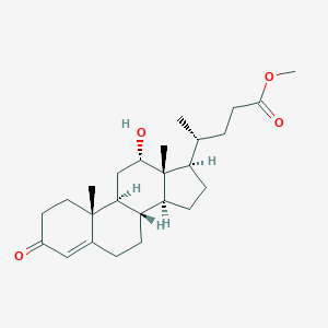 molecular formula C25H38O4 B022682 Methyl (4R)-4-[(8R,9S,10R,12S,13R,14S,17R)-12-hydroxy-10,13-dimethyl-3-oxo-1,2,6,7,8,9,11,12,14,15,16,17-dodecahydrocyclopenta[a]phenanthren-17-yl]pentanoate CAS No. 19684-72-1
