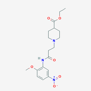 molecular formula C18H25N3O6 B226830 Ethyl 1-[3-(2-methoxy-5-nitroanilino)-3-oxopropyl]-4-piperidinecarboxylate 