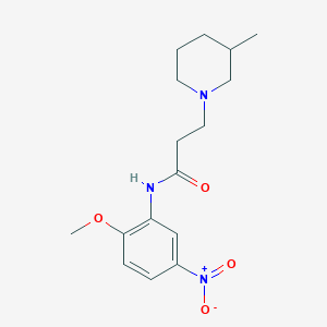 molecular formula C16H23N3O4 B226834 N-(2-methoxy-5-nitrophenyl)-3-(3-methylpiperidin-1-yl)propanamide 