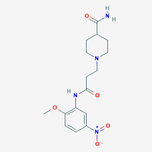 molecular formula C16H22N4O5 B226835 1-[3-(2-Methoxy-5-nitroanilino)-3-oxopropyl]-4-piperidinecarboxamide 