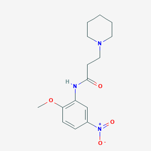 molecular formula C15H21N3O4 B226842 N-(2-methoxy-5-nitrophenyl)-3-(piperidin-1-yl)propanamide 