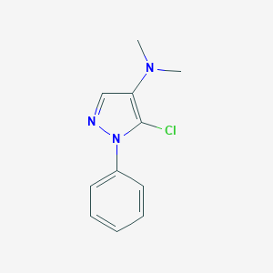 molecular formula C11H12ClN3 B022689 Pyrazole, 5-chloro-4-(dimethylamino)-1-phenyl- CAS No. 19730-23-5