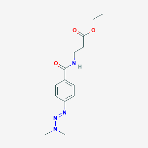 molecular formula C14H20N4O3 B022698 N-(p-(3,3-Dimethyltriazeno)benzoyl)-beta-alanine ethyl ester CAS No. 102516-73-4