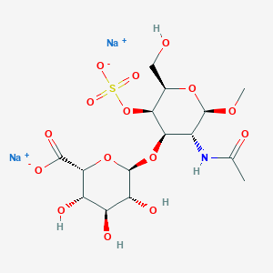molecular formula C15H23NNa2O15S B022701 disodium;(2R,3S,4S,5R,6R)-6-[(2R,3R,4R,5R,6R)-5-acetamido-2-(hydroxymethyl)-6-methoxy-3-sulfonatooxyoxan-4-yl]oxy-3,4,5-trihydroxyoxane-2-carboxylate CAS No. 109914-81-0